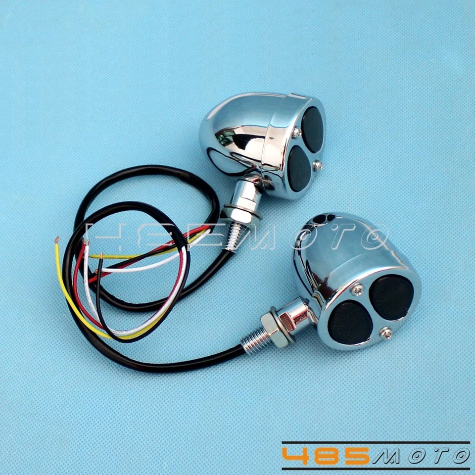 2X Luz trasera LED de freno de señal de giro 3 en 1 para motocicleta Harley Chopper Bobber Foto 2 de 4