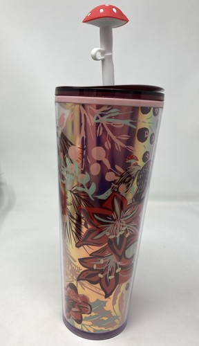 Starbucks 2022 Enchanted Forest Mushroom Straw Topper Cup Tumbler NEW 24oz Venti - Picture 5 of 10