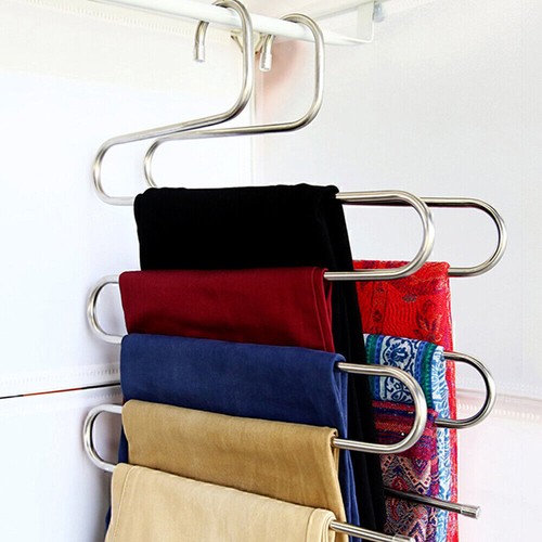 Clothes Pants Trouser Hanger Multi Layer Storage Closet Space Saver Organizer 2 - Picture 5 of 13