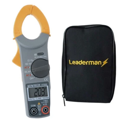 Kewtech KT203 Digital AC DC Clamp Meter Current/Voltage/Resistance LDM-C25 Case
