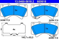 NEU - ATE 13.0460-5618.2 Bremsbelagsatz, Scheibenbremse FüR Toyota