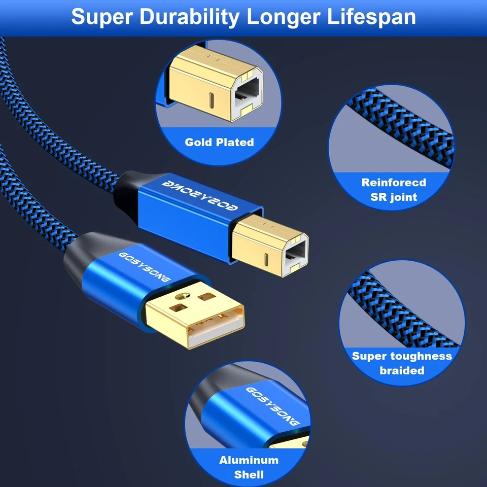 100ft Active USB 2.0 Cable, Type A to B, High Speed 100ft, Blue - Image 3 of 4