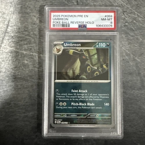 Umbreon [Poke Ball] #59 Pokemon Prismatic Evolutions PSA 8