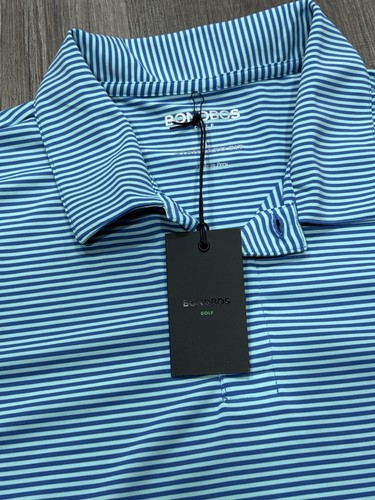 Bonobos Golf Polo Shirt Mens Large Adult Standard Fit Striped Performance - Picture 5 of 9