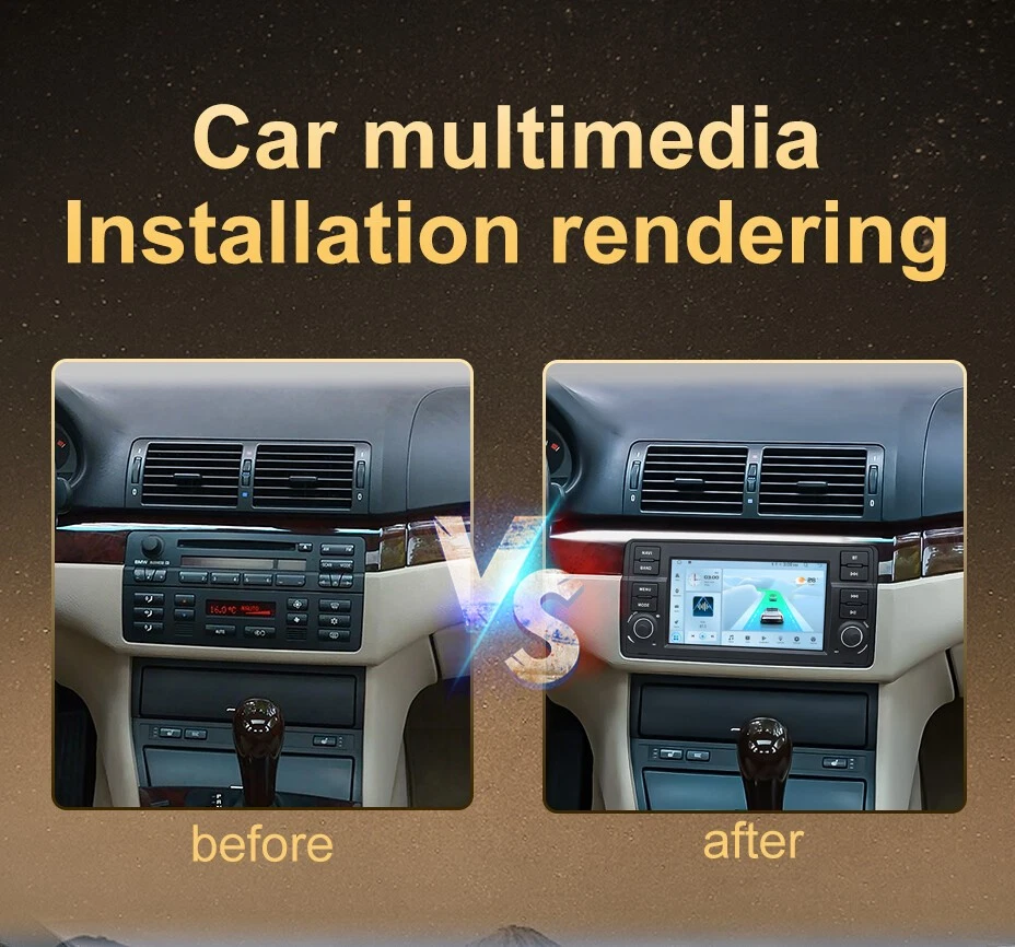 7" Android 13 Car Stereo Radio Carplay GPS Navi For BMW E46 320i 323i 325i - Image 4 of 4