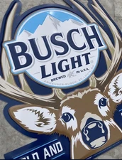 🔥 NEW Busch Light Deer Hunting Metal Beer Tin Tacker Bar Sign Farmers