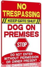 Beware of Dog Signs For Fence-No Trespassing Dog On Premises,Dog Warning Signs F