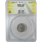 1888 Seated Liberty Silver Dime EF 40 Details ANACS 10c Coin SKU:CP811