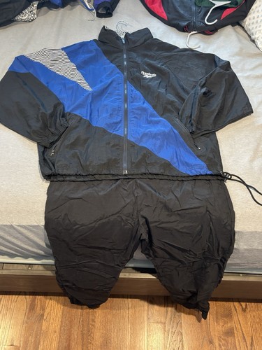 Vintage Reebok Track Suit 90s Blue Size Medium Men
