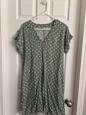 Gap V-Neck T-shirt Dress Sage Size S Printed
