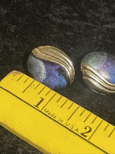 Vintage Lot Of 18 Enamel Earrings Pierced Colorful 1950-1980s, Some Big - Picture 24 of 24
