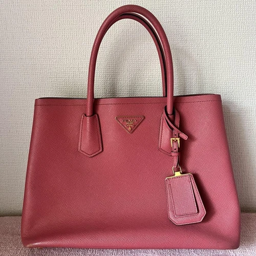 Sac Prada Prada Saffiano Cuir Triangle Logo Rose Sac à main créateur luxe