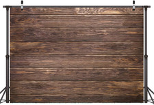 LYWYGG 7X5Ft Thin Vinyl Brown Wood Backdrop Photographers Retro Wood Wall Backgr