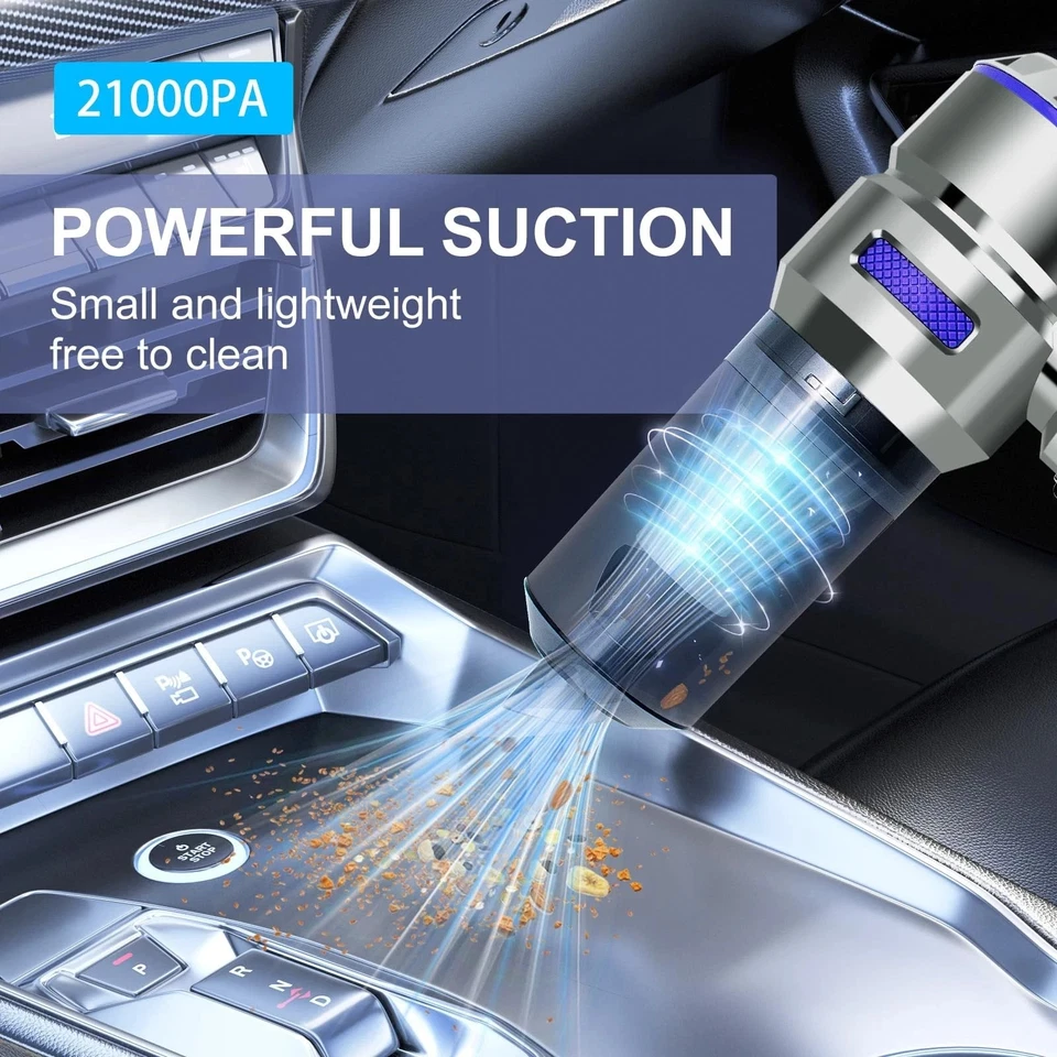 Handheld Vacuum Cordless, 21000Pa Wireless Handheld Car Vacuum Cleaner with Bag - Image 2 of 4