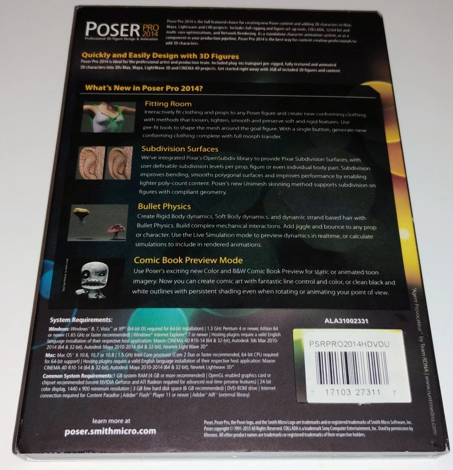 Poser Pro Upgrade 2014 Professional 3D Figure Design & Animation Software w/ Key - Image 2 of 4