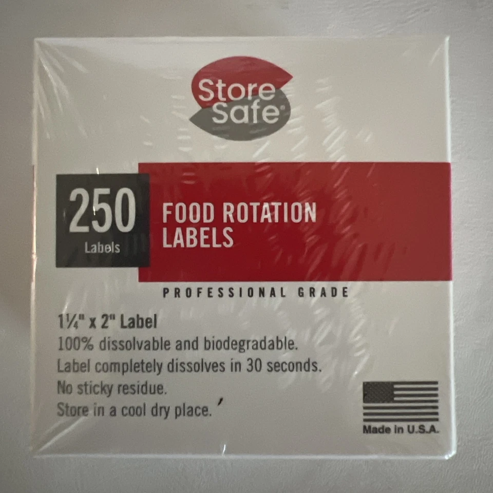 1250 Cambro StoreSafe Dissolvable 5 ROLLS 2" Food Label Use By Date Day Rotation - Image 2 of 4