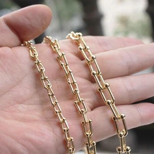 1Foot 18K Gold Plated Heavy Link Chain, 6mm Wide Chunky Chain GZR506 6mm