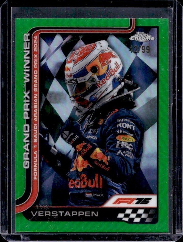 2025 Topps Chrome F1 Max Verstappen Green Refractor Grand Prix Winners #/99