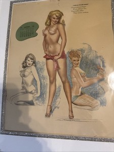 Vintage 1948 Earl MacPherson Pin-Up Artist Sketch Pad December Calendar LARGE