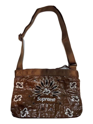 Sac bandoulière Supreme 21SS bandana bâche côté marron motif total occasion