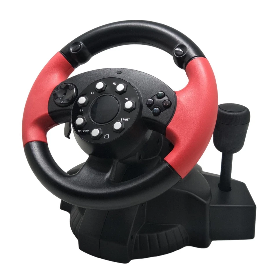 Car Racing Simulator Vibration Driving Steering Wheel & Pedals For PS3/PS2 - Image 3 of 4
