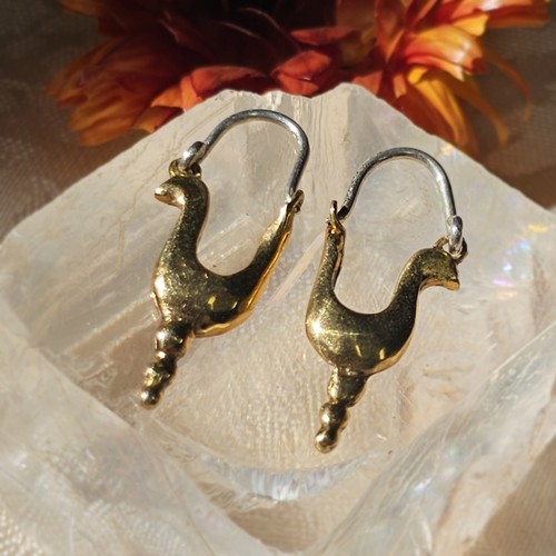 Schläfer Handwerker Silber und Messing Vögel stilisiert 26x12mm - Bild 16 von 18