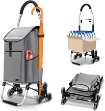® Carrello Spesa Pieghevole in Alluminio, Carrello Portaspesa 6 Ruote Con Borsa 