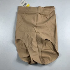 Maidenform Women's Feel Good Brief High Waist Shapewear Underwear Beige Medium