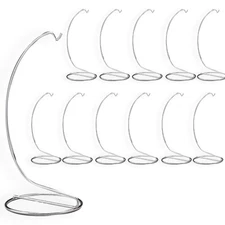 Metal Christmas Ornament Display Stand - Smooth Silver Chrome Holder - Crafti...