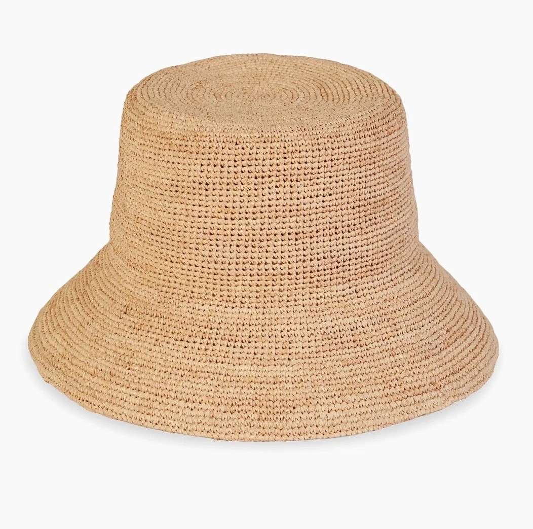 Lack of color Utopia Inca beige natural Raffia Bucket Hat size S NWOT
