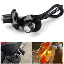 2X Mini LED Motorcycle Turn Signal Amber Blinker Lights Indicator Universal Bike