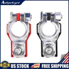 2x Car Battery Terminal Clamp Connectors Positive Negative Release Disconnect