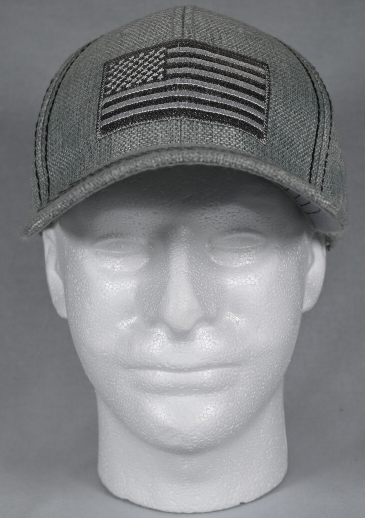 Light Gray American Flag Adjustable Snapback Hat … - image 2