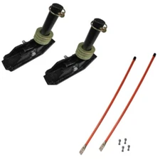 (2) New Square Snow Plow Shoe Skid Foot Assemblies w/Blade Markers for Snowblade