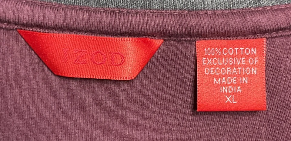 Мужской пуловер IZOD на молнии 1/4 очень большой фиолетовый. 6806 - Изображение 3 из 3