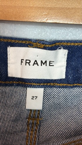 Frame Adele Jean Denim Shorts Vintage Details High Rise Dark Wash Women 27 - Picture 5 of 8