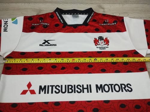 Gloucester Rugby Remembrance Day Poppy Shirt 2016 - XBlades 3XL Jersey XXXL Top - Picture 7 of 9