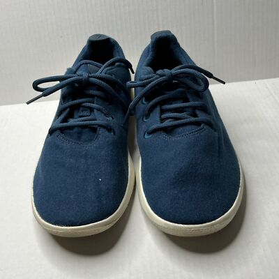 Allbirds Men's Wool Runners Hazy Indigo Blue Blizzard White Sole