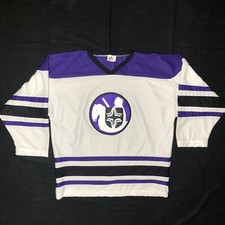 Vintage Cleveland Crusaders White And Purple WHA Silvestri Hockey Jersey XL