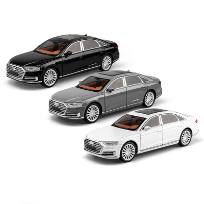 1:24 Diecast Vehicle for Audi A8 Model Car Collectible Toy Sound