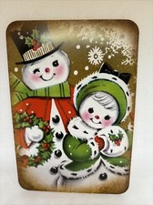Christmas Wall Decor Holiday Vintage Style Die Cut Cardboard 4.5 x 6.5