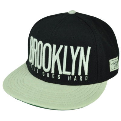Cayler And Sons Brooklyn Still Goes Hard Flat Bill Snap Buckle Hat Cap Black