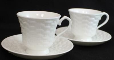 Aynsley BELLEEK BASKETWEAVE Cup Saucer Sets Bone China MINT