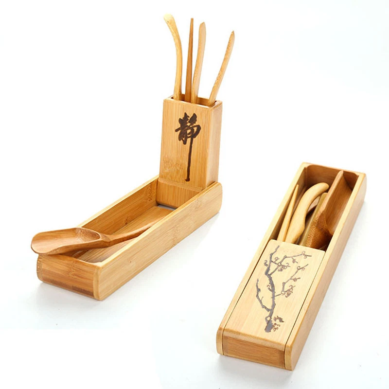 Kit de cuchara de té caja herramienta de té plegable juego de agujas de té grados rotación clip limpio Foto 3 de 4