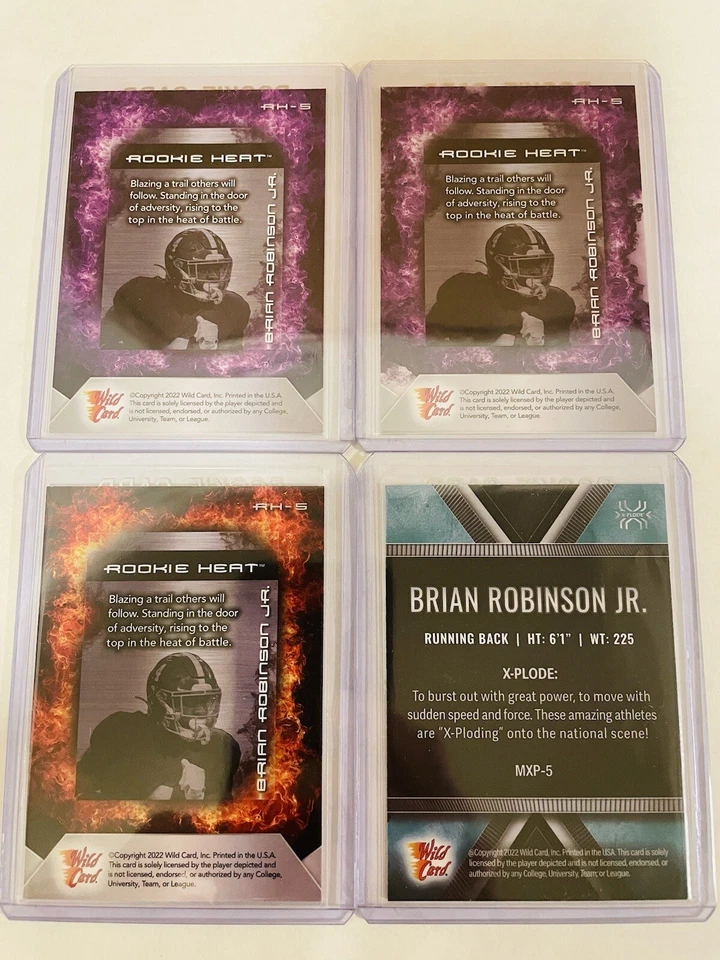 2022 Wild Card Matte Draft Rookie Heat Brian Robinson Jr. #RH-5 & X-Plode #MXP-5 - Image 2 of 2