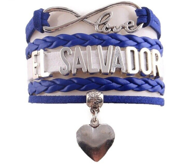 Pulsera El Salvador Love Corazón Unisex, bandera