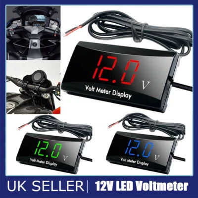12V LED Digital Display Voltmeter Car Motorcycle Voltage Volt Gauge Panel Meter