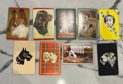 Vintage 1940s Blue Ribbon Bread Trading Cards Dog Breeds Schmidt Bakery Lot/9