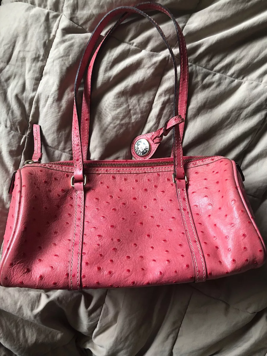 pink ostrich leather