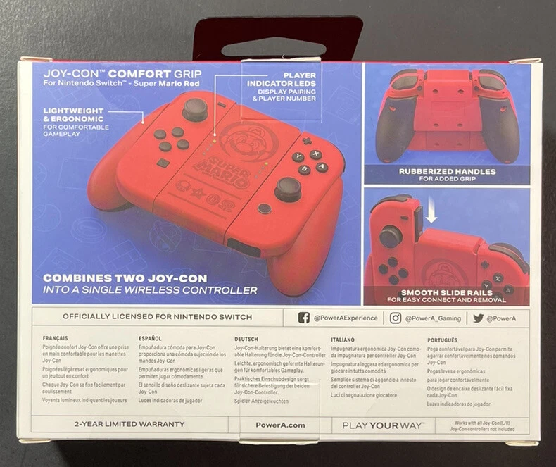Official Nintendo Switch Joy-Con Comfort Grip ONLY [ Super Mario RED ] NEW - Image 2 of 4